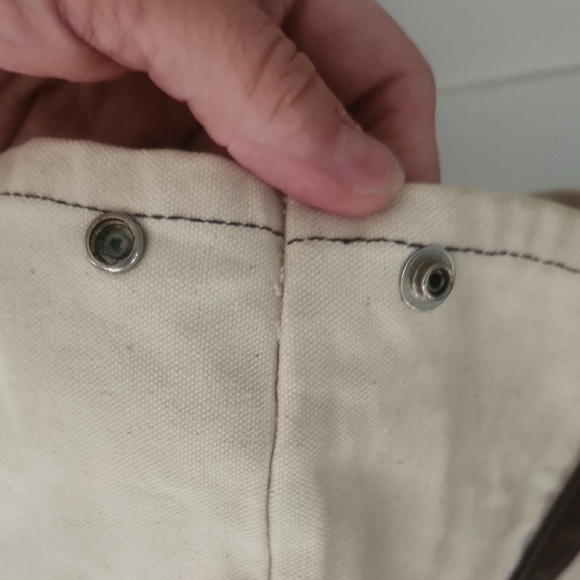 Native American Dancer Brown and Cream Canvas Tote Bag With Snaps - Picture 5 of 6